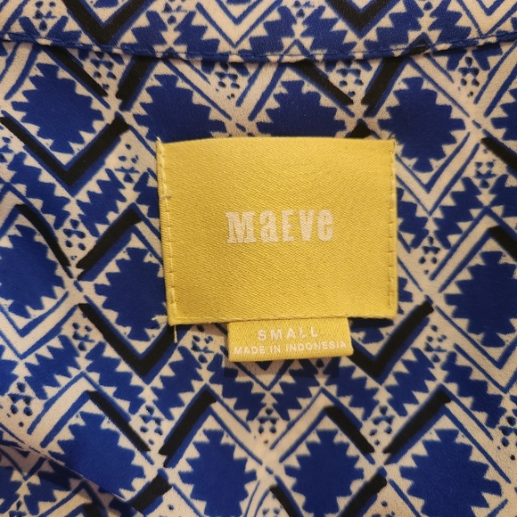 Maeve Anthropologie Tunic Dress sz S Blue Bohemian Shirt Mini Cassic Oversized - Picture 3 of 9